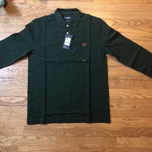 Men's Forest Green Long Sleeve Polo